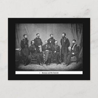 Carte postale Sherman et ses généraux