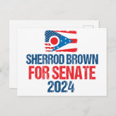 Carte Postale Sherrod Brown pour l'élection du Sénat 2024 drapea (Devant / Derrière)