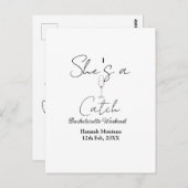 Carte Postale She's a catch champagne bottle bachelorette weeken (Devant / Derrière)