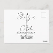 Carte Postale She's a catch champagne bottle bachelorette weeken (Dos)