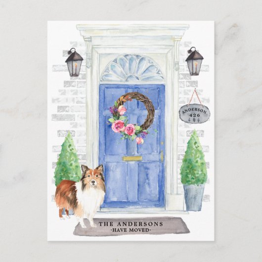 Carte postale Shetland Sheepdog Moving Faire-part (Devant)