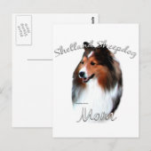 Carte Postale Shetland Sheepdog (sable) Maman 2 (Devant / Derrière)