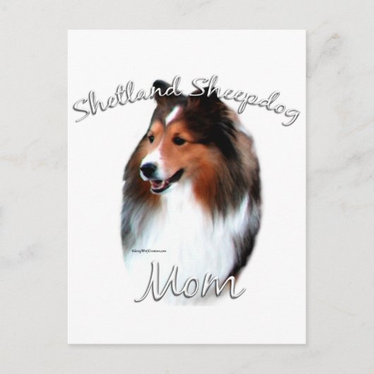 Carte Postale Shetland Sheepdog (sable) Maman 2 (Devant)