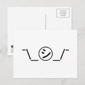 Carte Postale Shi Kana Shrug Emoticon -\_ ㋛_/+Japonais Kaomoji (Devant / Derrière)