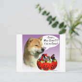 Carte Postale Shiba Inu Halloween Candy (Debout devant)