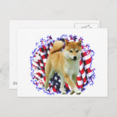 Carte Postale Shiba Inu Patriot (Devant / Derrière)