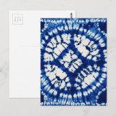 Carte Postale Shibori Tie Dye Mer du Sud Indigo Batik (Devant / Derrière)