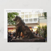 Carte Postale shibuya hachiko assis (Devant / Derrière)