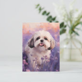 Carte Postale Shih Tzu dans le champ Lavender (Debout devant)
