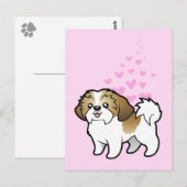 Carte Postale Shih Tzu Love (coupe de chiot) (Devant / Derrière)