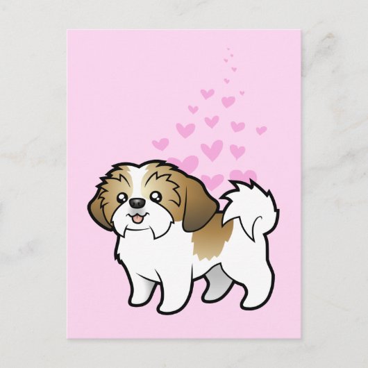 Carte Postale Shih Tzu Love (coupe de chiot) (Devant)