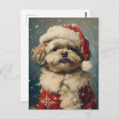 Carte Postale Shih Tzu Noël (Devant / Derrière)