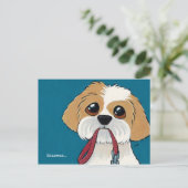 Carte postale Shih Tzu Puppy Merci (Debout devant)