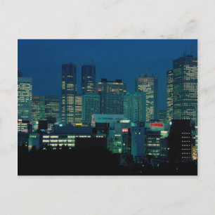 Carte Postale Shinjuku skyline à la tombée de la nuit, Tokyo, Ja