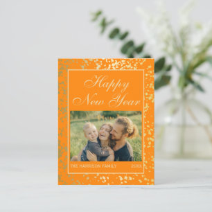 Carte Postale Shiny Gold Parties scintillant Nouvel An Photo Ora