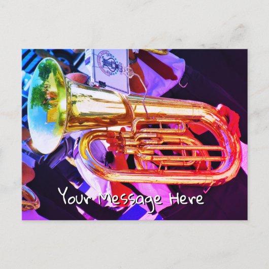 Carte Postale Shiny Tuba Slanted Perspective Brass Band (Devant)