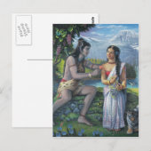 Carte Postale Shiva et Parvati - Le couple tout Auspicious (Devant / Derrière)