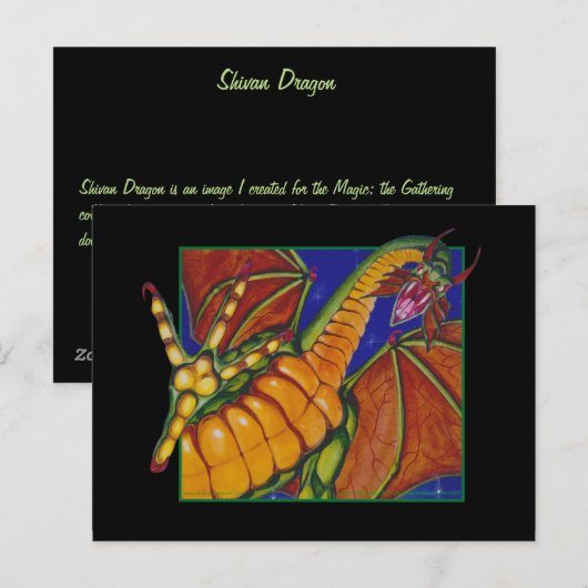Carte Postale Shivan Dragon (Devant / Derrière)