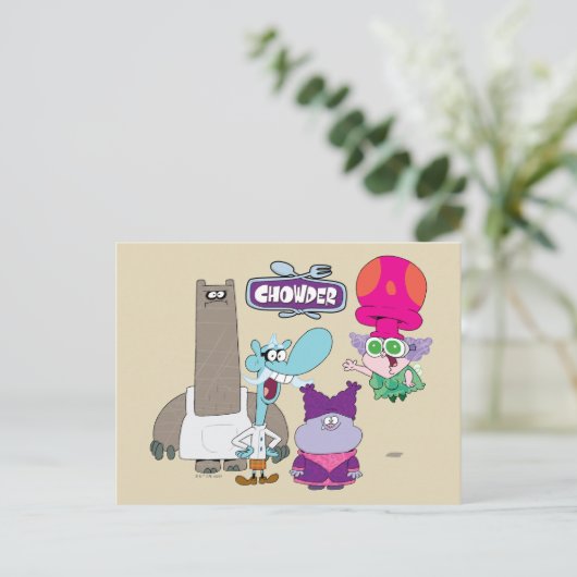 Carte Postale Shnitzel, Mung, Chowder et Truffes (Debout devant)