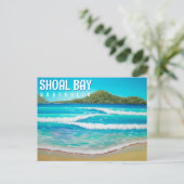 Carte Postale Shoal Bay Australia Beach Blue Waves Peinture (Debout devant)