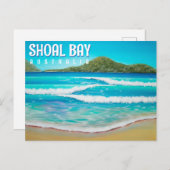 Carte Postale Shoal Bay Australia Beach Blue Waves Peinture (Devant / Derrière)