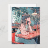 Carte Postale 【SHOP限定イラスト】カフェで待ち合わせ|寿司娘GenerativeAI (Devant / Derrière)