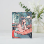 Carte Postale 【SHOP限定イラスト】カフェで待ち合わせ|寿司娘GenerativeAI (Debout devant)