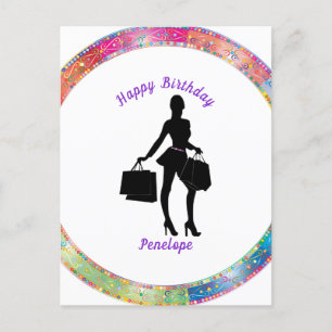 Carte Postale Shopaholic Glam Anniversaire