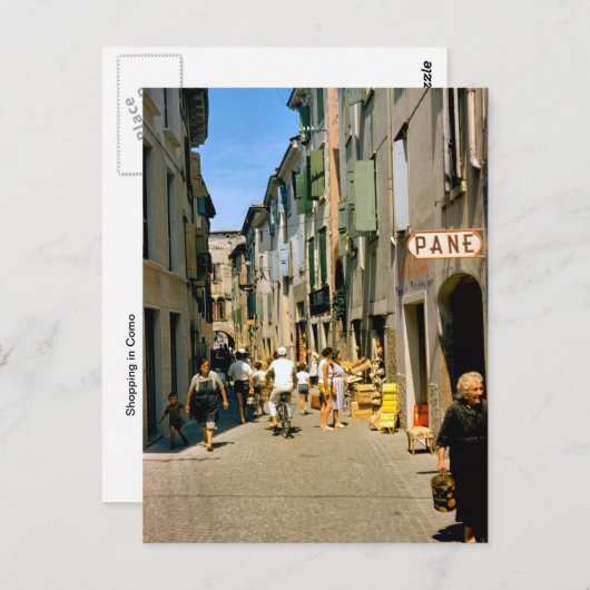Carte Postale Shopping à Como (Devant / Derrière)