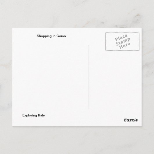 Carte Postale Shopping à Como (Dos)