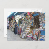 Carte Postale shopping dans un bazar en Tunisie (Devant / Derrière)