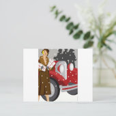 Carte Postale Shopping de Noël dans la neige (Debout devant)