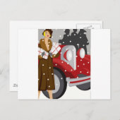 Carte Postale Shopping de Noël dans la neige (Devant / Derrière)