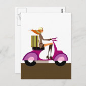 Carte Postale Shopping Par Scooter (Devant / Derrière)