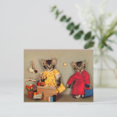 Carte Postale shopping tabby kitten et caisson tabby kitten (Debout devant)