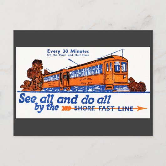 Carte postale Shore Fast Line Trolley Service (Devant)