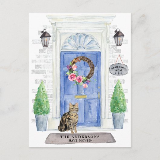 Carte Postale Shorthair Tabby Cat Moving Faire-par (Devant)