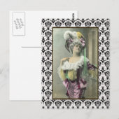 Carte Postale Show Girl Risque Danseuse Française (Devant / Derrière)