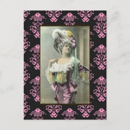 Carte Postale Show Girl Risque French Dancer (Devant)