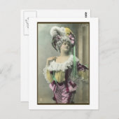 Carte Postale Show Girl Risque French Dancer (Devant / Derrière)