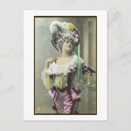 Carte Postale Show Girl Risque French Dancer (Devant)