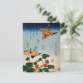 Carte Postale Shrike, Jay, Saxifrage et fraise (par Hokusai) (Debout devant)
