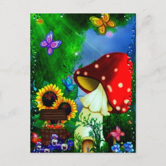 Carte Postale Shroom Gully Whimsical Imaginaire Art (Devant)