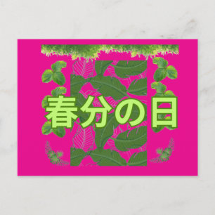 Carte Postale Shunbun no hi rose bonbon