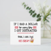 Carte Postale Si j'avais un dollar chaque fois que je suis distr (Debout devant)