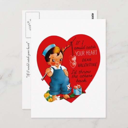 Carte Postale Si Je Pouvais Attraper Ton Coeur (Devant / Derrière)