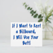 Carte Postale Si je veux louer un panneau d'affichage (Debout devant)
