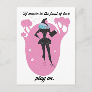 Carte Postale Si la musique est la nourriture de l'amour, jouez 