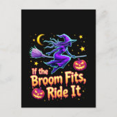 Carte Postale Si Le Broom Convient À Ride Il Halloween sorcière  (Devant)