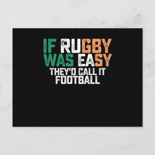 Carte Postale Si le rugby était facile, ils l'appelleraient foot